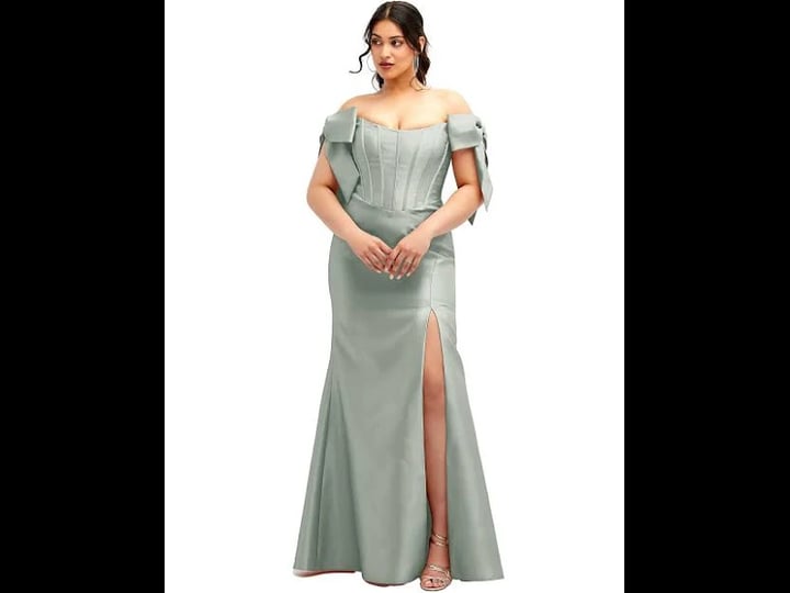 alfred-sung-d854-quick-delivery-off-the-shoulder-bow-satin-corset-dress-with-fit-and-flare-skirt-in--1