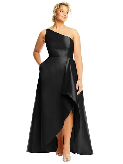 alfred-sung-womens-one-shoulder-satin-gown-with-draped-front-slit-and-pockets-black-17