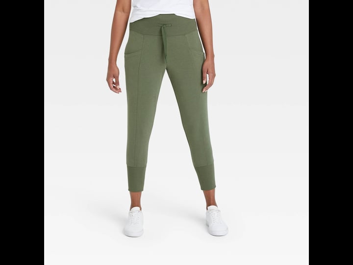 all-in-motion-french-terry-high-rise-womens-green-jogger-pants-s-size-small-1