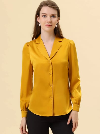 allegra-k-womens-elegant-collar-v-neck-long-sleeve-work-office-satin-button-down-shirt-yellow-small-1