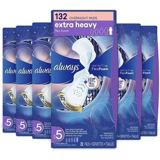 always-infinity-feminine-pads-for-women-size-5-extra-heavy-overnight-absorbency-with-wings-unscented-1