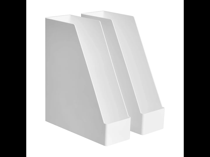 amazon-basics-plastic-desk-organizer-magazine-rack-white-2-pack-1