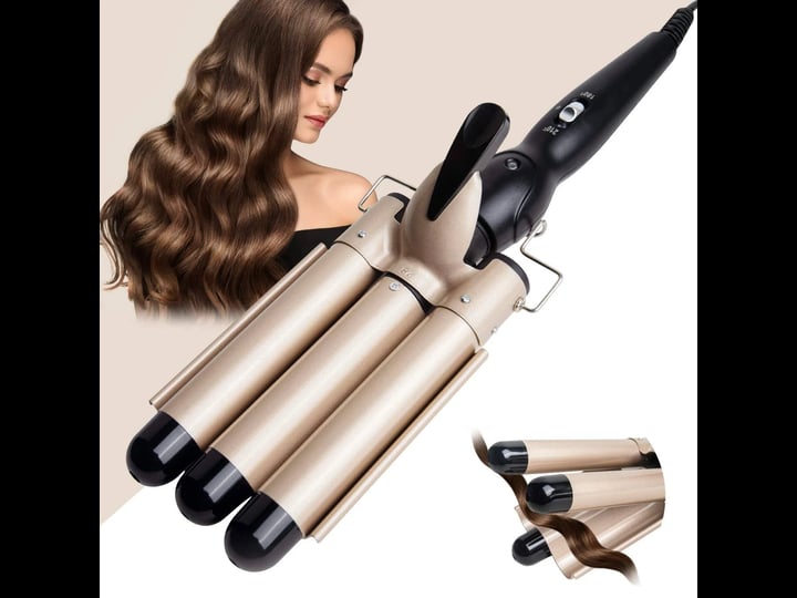 anurag-3-barrel-curling-iron-wand-1-inch-ceramic-tourmaline-triple-barrelsdual-voltage-temperature-a-1