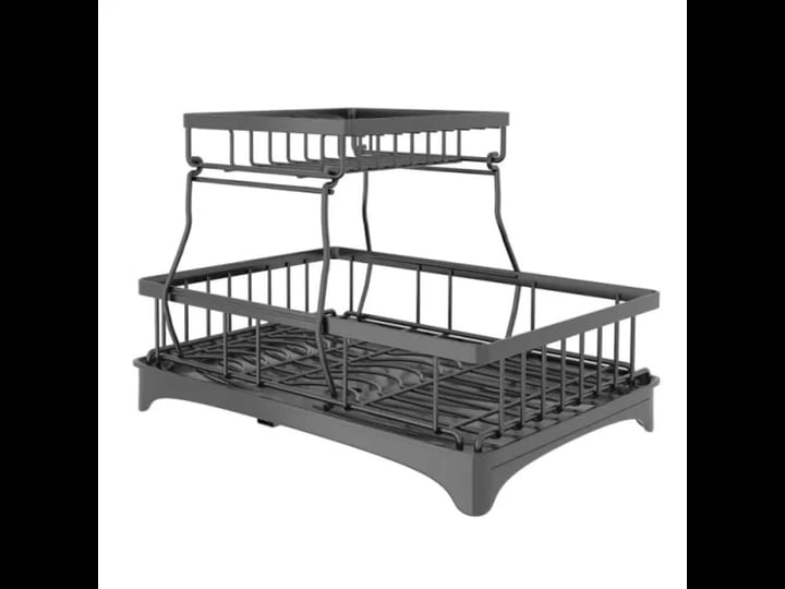 aoibox-2-tier-black-standing-dish-rack-drainer-organizer-set-with-utensil-holder-for-kitchen-counter-1