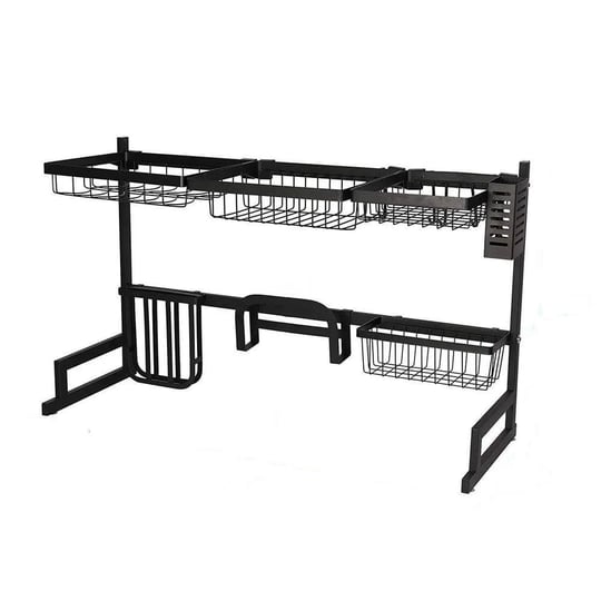 aoibox-33-4-in-black-stainless-steel-standing-wide-over-sink-dish-rack-dish-drying-rack-tableware-dr-1