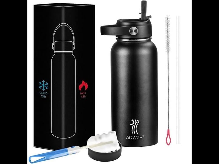 aqwzh-32-oz-black-double-walled-vacuum-insulated-stainless-steel-water-bottle-with-wide-mouth-and-st-1