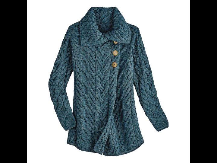 aran-woolen-mill-womens-merino-wool-sweater-jacket-wrap-front-shawl-irish-sea-xxl-1