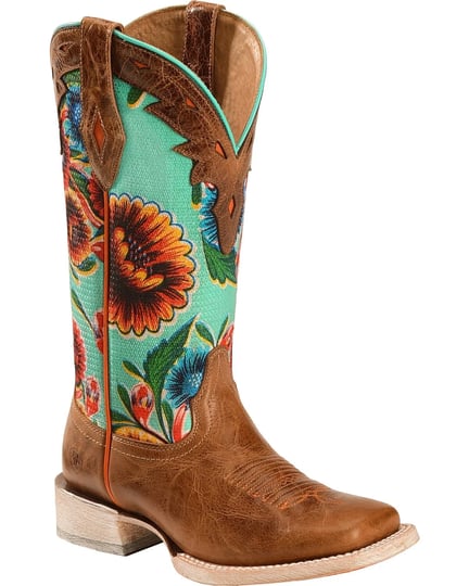 ariat-womens-floral-textile-circuit-champion-cowgirl-boot-square-toe-10019943-size-7-5-m-brown-1