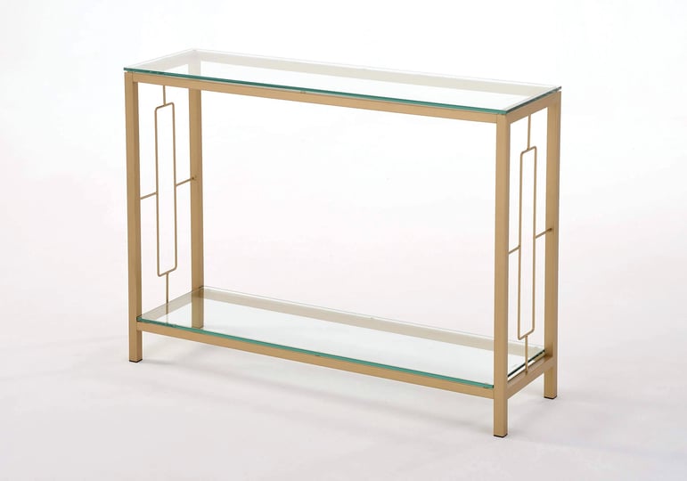 artist-unknown-gold-metal-glass-accent-console-sofa-table-with-shelf-1