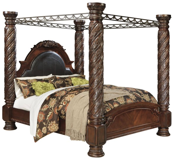 ashley-furniture-north-shore-king-poster-bed-in-dark-brown-1