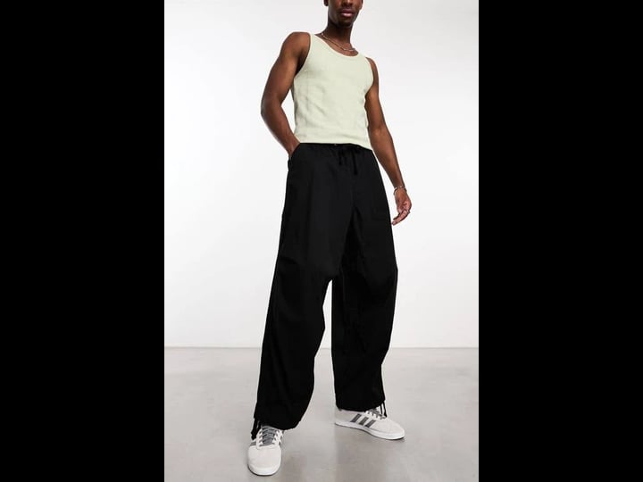 asos-design-cotton-parachute-pants-in-black-1