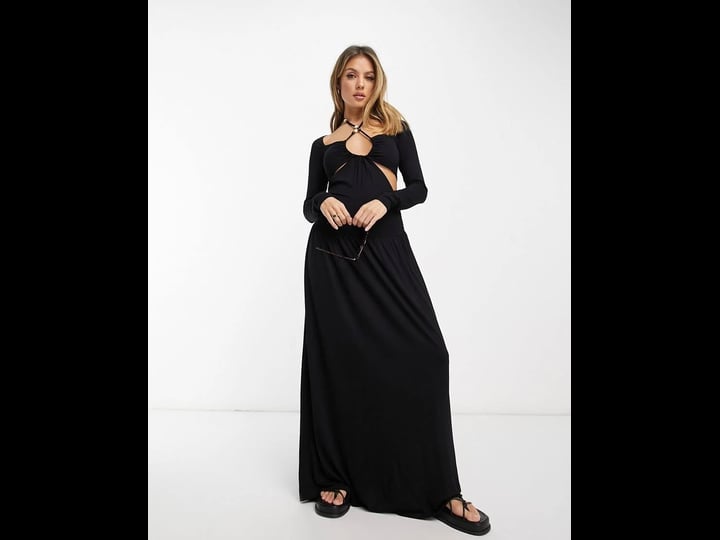 asos-design-cutout-long-sleeve-maxi-dress-in-black-1