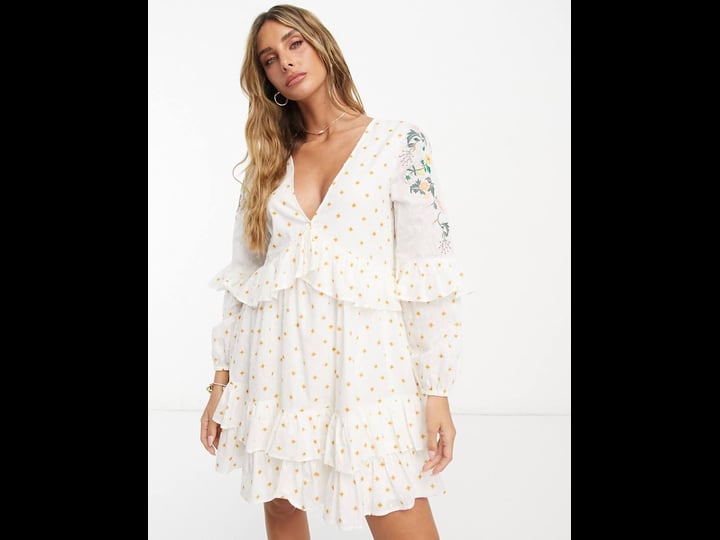 asos-design-dobby-long-sleeve-minidress-in-cream-1