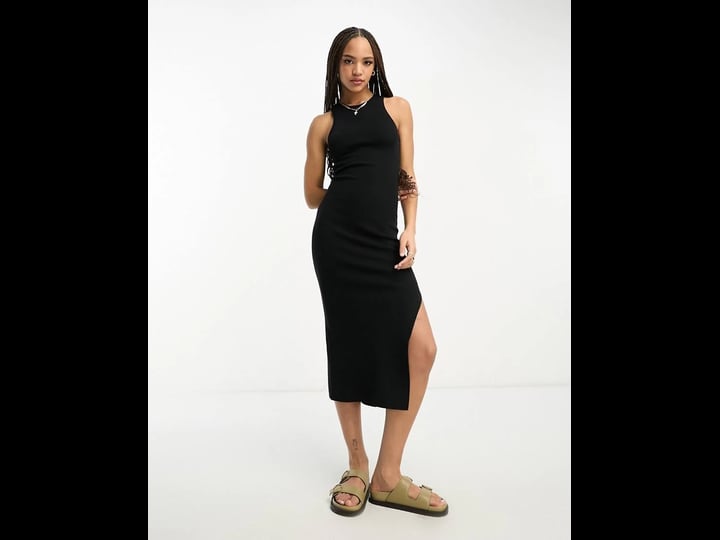 asos-design-knitted-racer-midi-dress-in-black-1