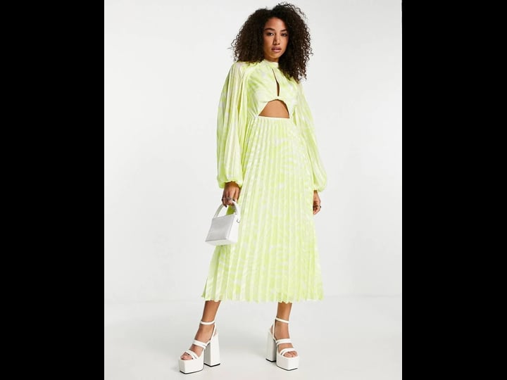 asos-design-long-sleeve-cutout-midi-dress-yellow-multi-1