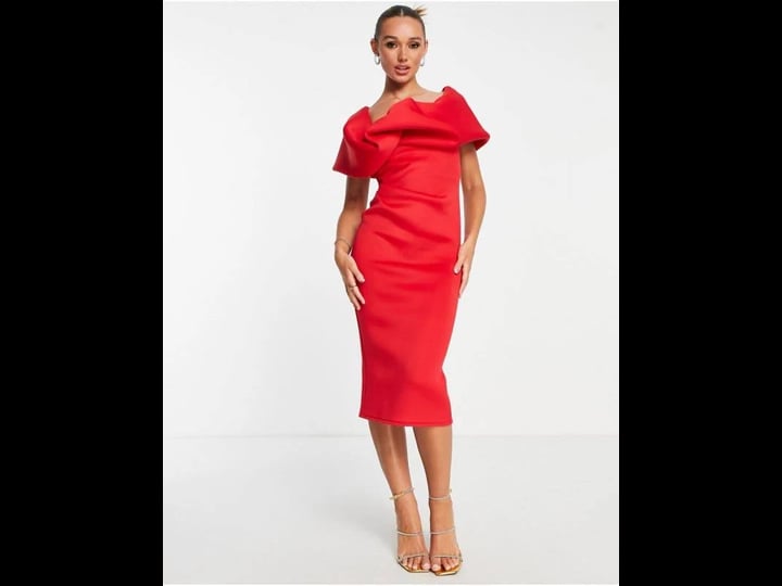asos-design-one-shoulder-midi-dress-in-red-1