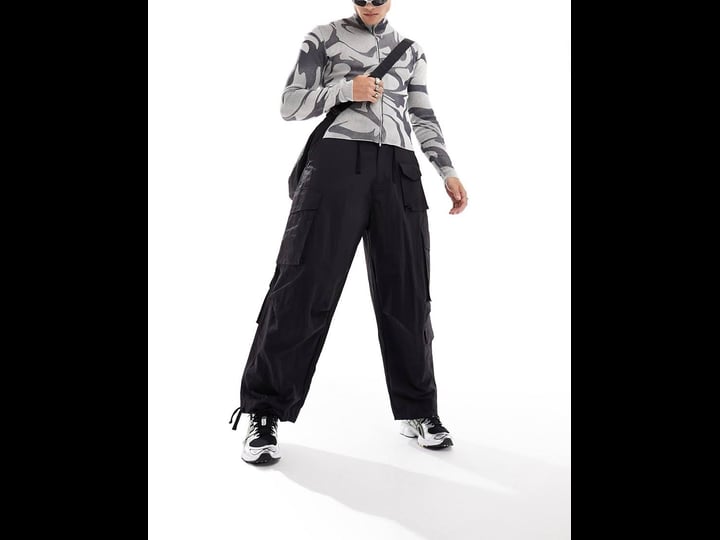 asos-design-parachute-cargo-pants-in-crinkle-texture-in-black-1