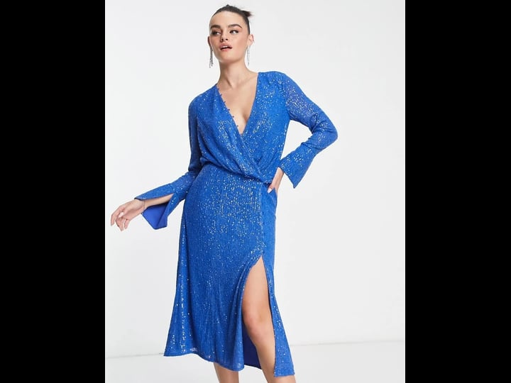 asos-design-sequin-wrap-front-long-sleeve-dress-in-medium-blue-at-nordstrom-size-6-us-1