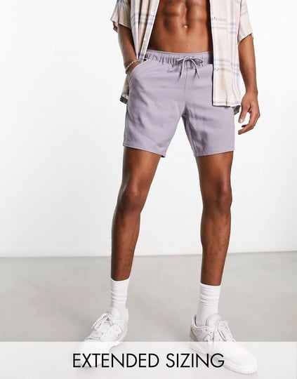 asos-design-slim-linen-shorts-in-mid-length-in-blue-1