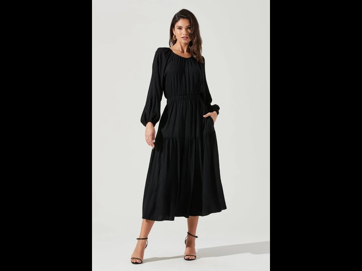 astr-the-label-long-sleeve-cinched-cutout-waist-tiered-midi-dress-black-s-1