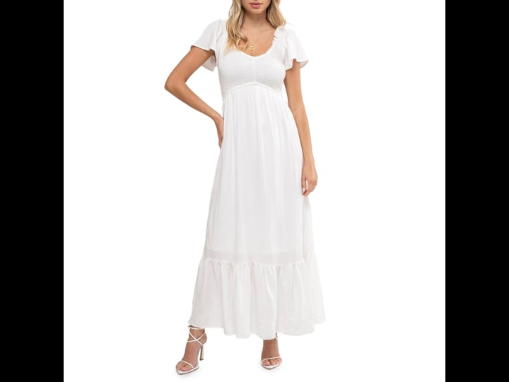 august-sky-womens-solid-smocked-empire-waist-midi-dress-white-small-1