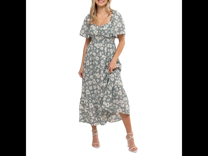 august-sky-womens-sweetheart-neckline-smocked-floral-midi-dress-dusty-sage-small-1