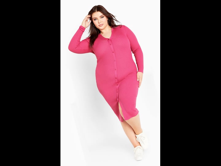 avenue-plus-size-scarlett-rib-midi-dress-magenta-size-18w-20w-1