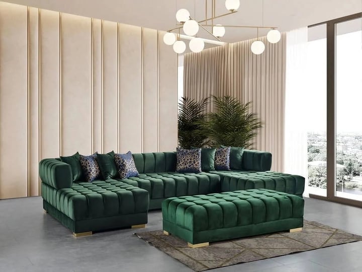 avorio-velvet-green-double-chaise-sectionalgreen-1