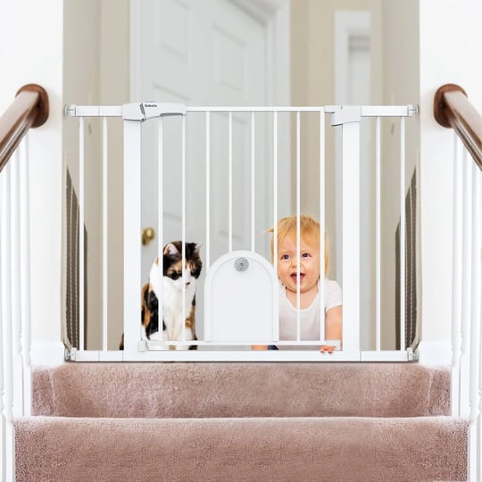 babelio-auto-close-baby-gate-with-small-cat-door-29-43-metal-cat-gate-for-doorway-stairs-house-easy--1