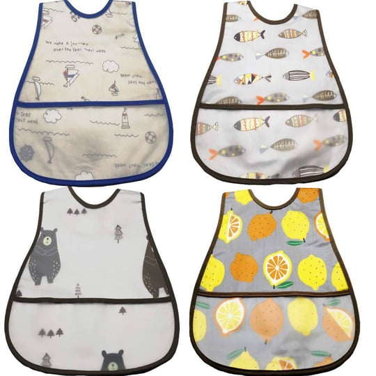 baby-waterproof-bib-with-crumb-catcher-pocket-comfortable-soft-adjustable-snaps-feeding-bibs-for-inf-1