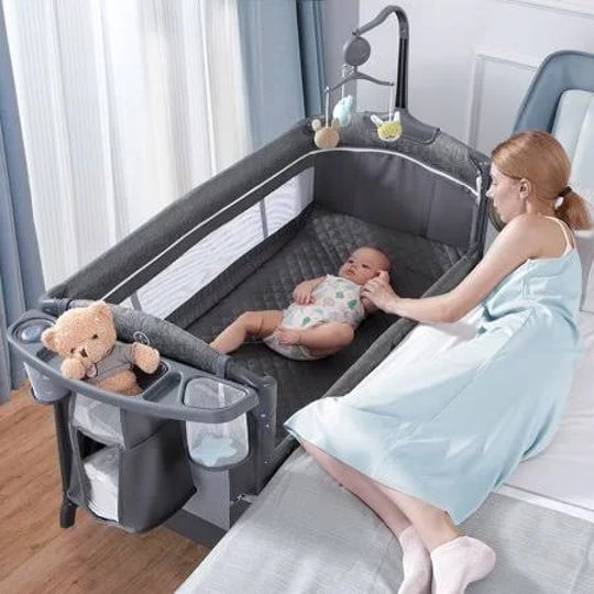 babybond-unisex-infant-flat-bedside-sleeper-bassinet-diaper-changing-table-with-wheels-and-floding-f-1