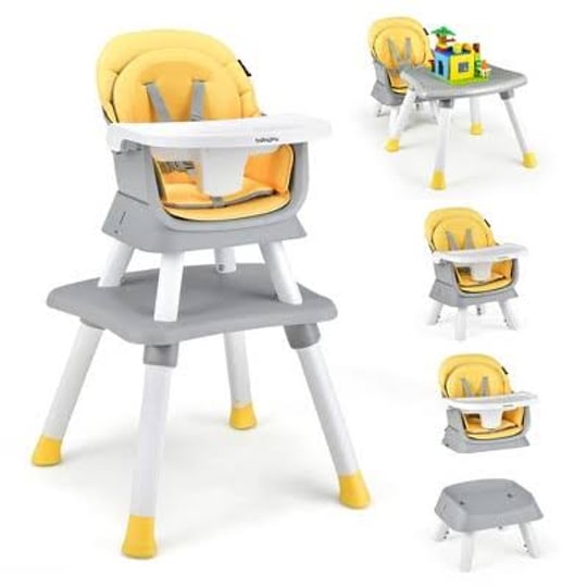 babyjoy-8-in-1-unisex-baby-high-chair-convertible-dining-booster-seat-with-removable-tray-yellow-1