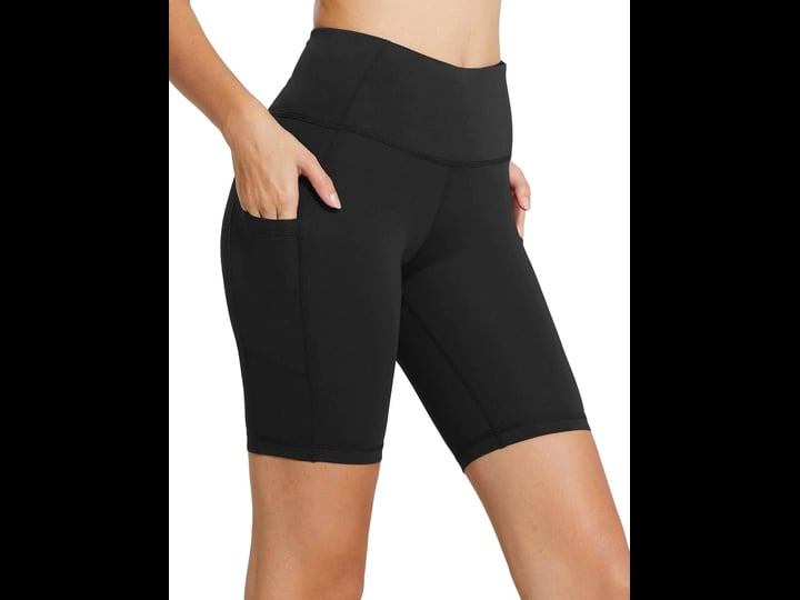 baleaf-womens-8-high-waist-tummy-control-workout-yoga-shorts-side-pockets-black-size-m-1
