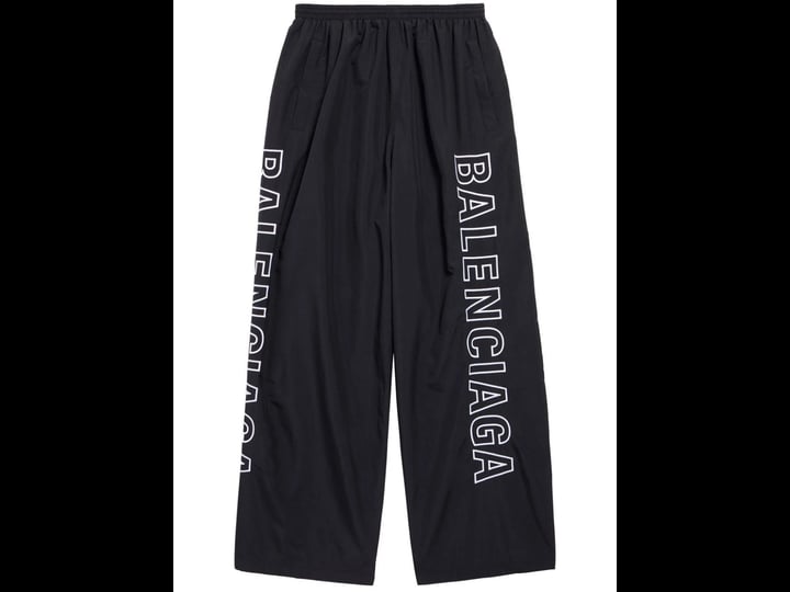 balenciaga-logo-print-wide-leg-track-pants-black-1