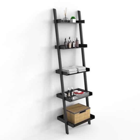 ballucci-5-tier-ladder-shelf-wood-leaning-shelf-organizer-67-inch-h-x-18-inch-w-black-1