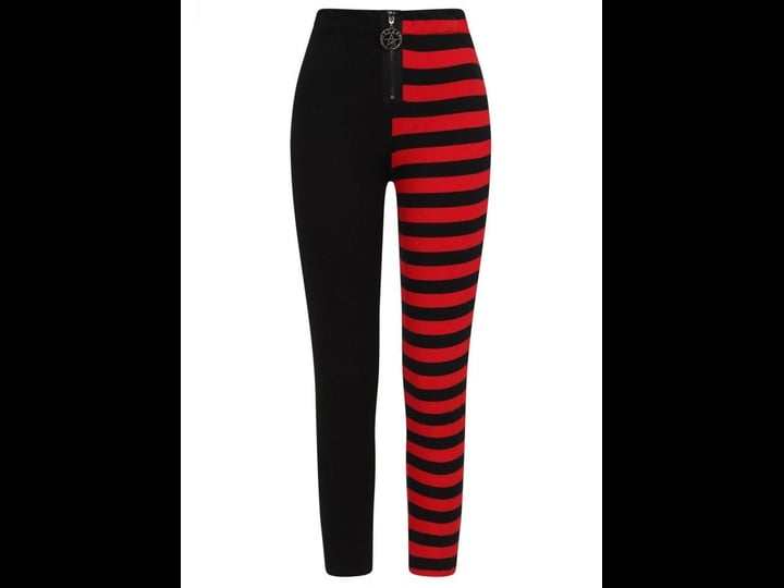 banned-apparel-half-black-half-stripes-leggings-size-uk-23