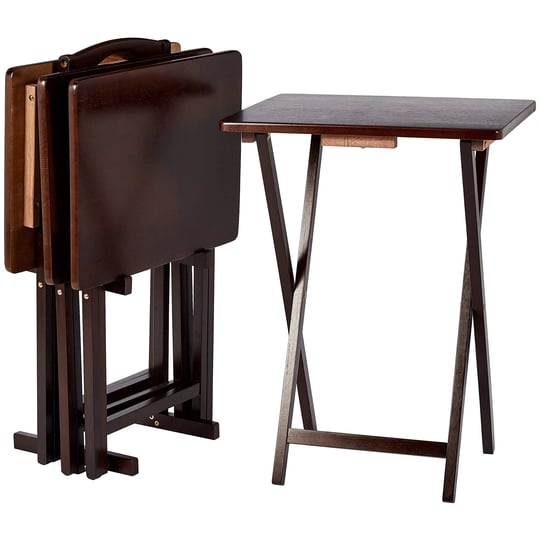 basics-classic-tv-dinner-folding-trays-with-storage-rack-espresso-set-of-5