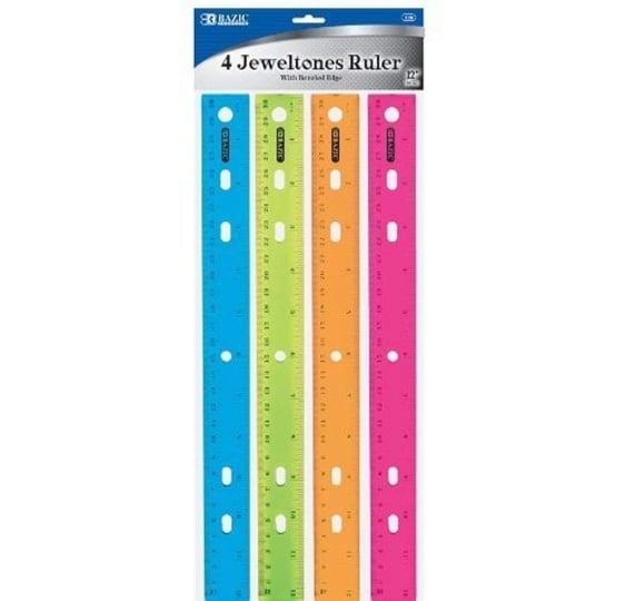 bazic-12-inch-30cm-jeweltones-color-ruler-4-pack-1