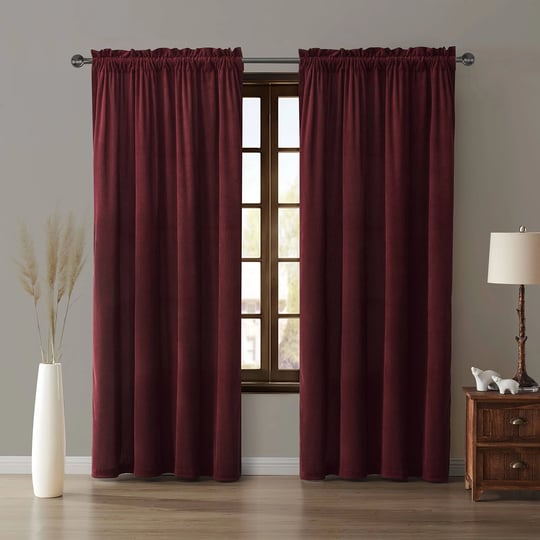 bearpaw-corduroy-room-darkening-single-curtain-panel-50-inch-x-84-inch-red-1