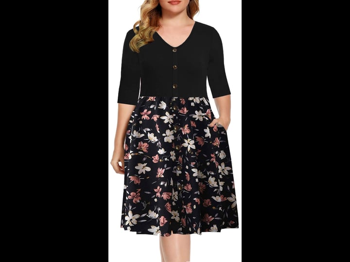 bedoar-womens-casual-plus-size-dress-v-neck-knee-length-a-line-party-cocktail-swing-dress-with-pocke-1
