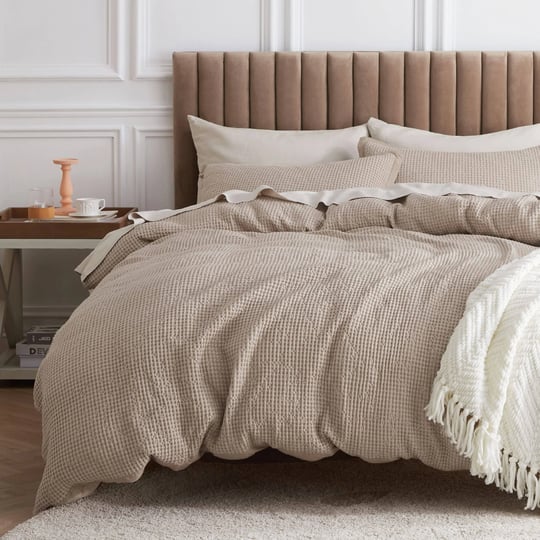 bedsure-cotton-duvet-cover-set-100-cotton-waffle-weave-khaki-duvet-cover-california-king-size-soft-a-1