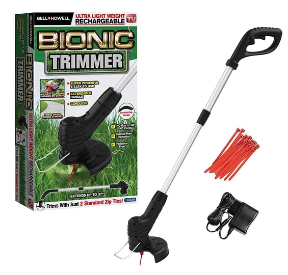 bell-howell-as-seen-on-tv-bionic-trimmer-rechargeable-cordless-grass-trimmer-black-1