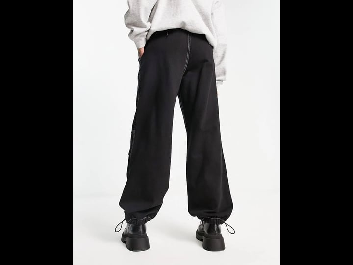 bershka-denim-parachute-pants-with-contrast-stitch-in-black-1
