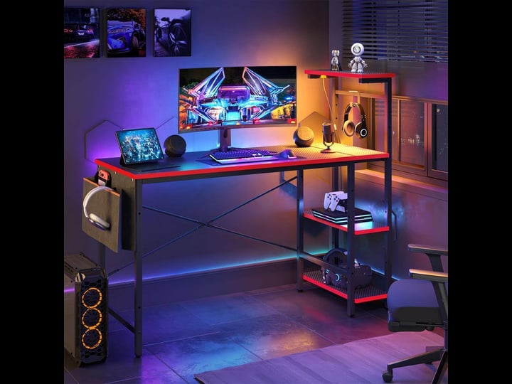 bestier-52-inch-gaming-computer-desk-with-led-lights-shelves-carbon-1