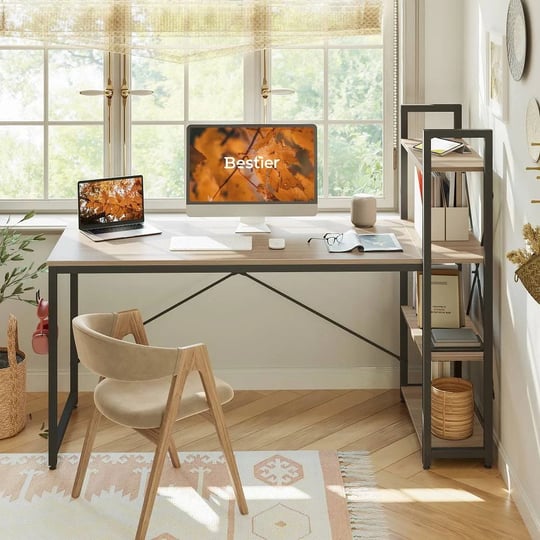 bestier-computer-desk-with-storage-shelves-home-office-desk-large-writing-table-oak-63-inch-1