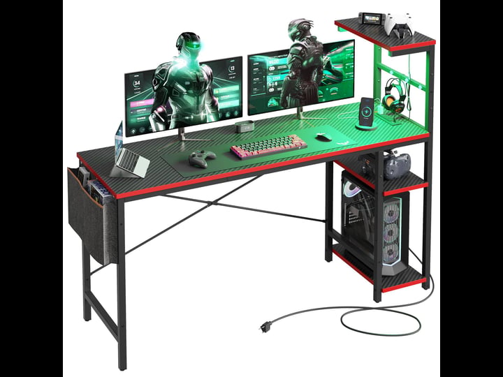 bestier-gaming-desk-with-power-outlets-61-inch-large-led-gamer-desk-with-4-tiers-reversible-shelves--1