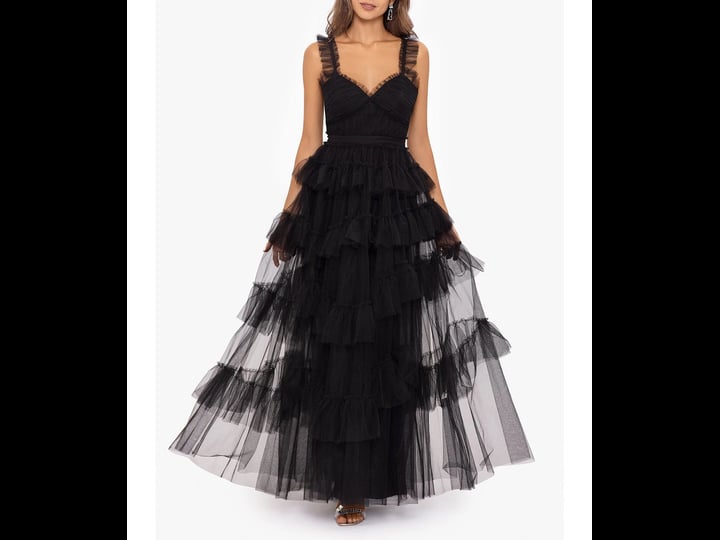 betsy-adam-mesh-tiered-ruffle-sleeveless-gown-womens-6-black-1