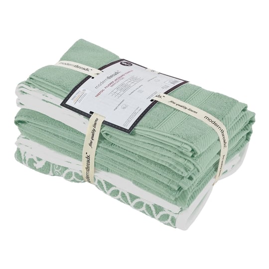 bev-modern-6-piece-cotton-towel-set-jacquard-filigree-pattern-sage-green-1