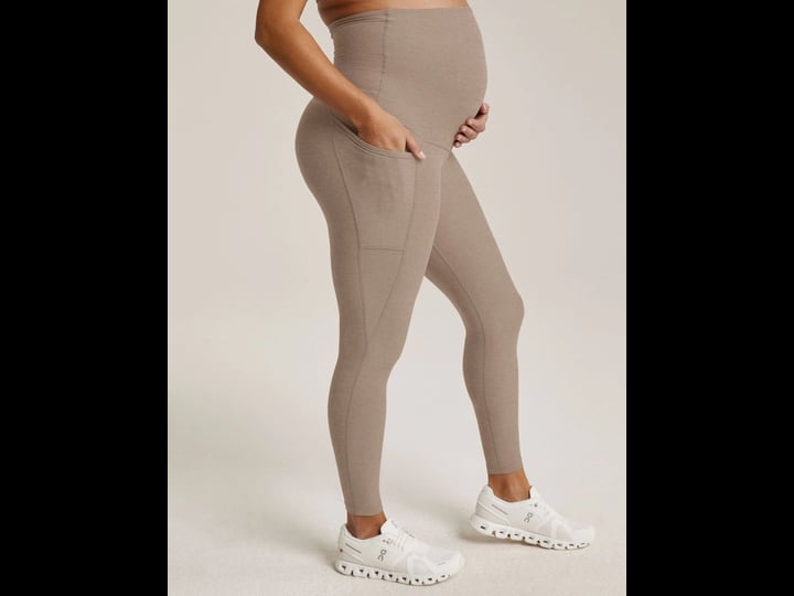 beyond-yoga-womens-out-of-pocket-high-waisted-maternity-leggings-tan-beige-size-xl-birch-heather-1