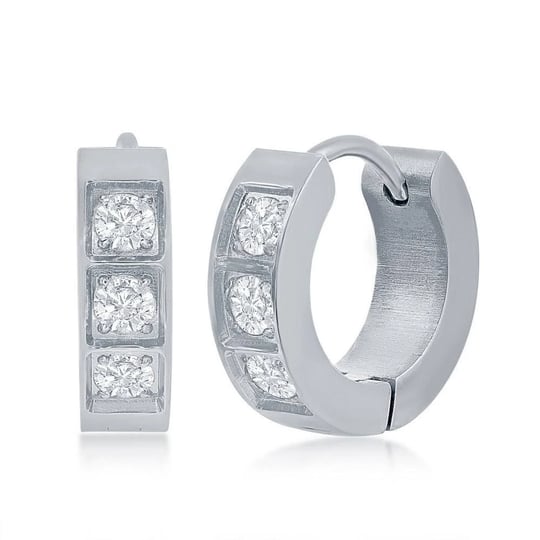 blackjack-stainless-steel-13mm-huggie-hoop-cz-earrings-silver-1